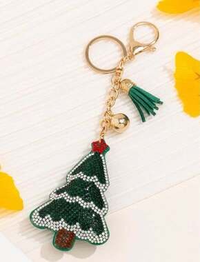 Christmas Tree Crystal Keychain